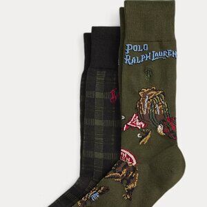 Graphic Cotton-Blend Trouser Sock 2-Pack